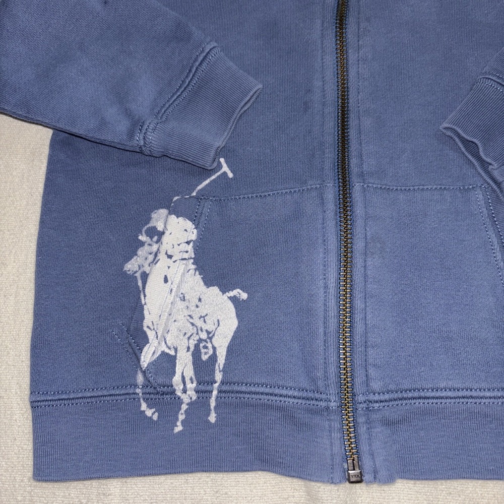 Polo Ralph Lauren Big Logo Faded Blue Hoodie Infants 24 Months - Picture 2 of 4